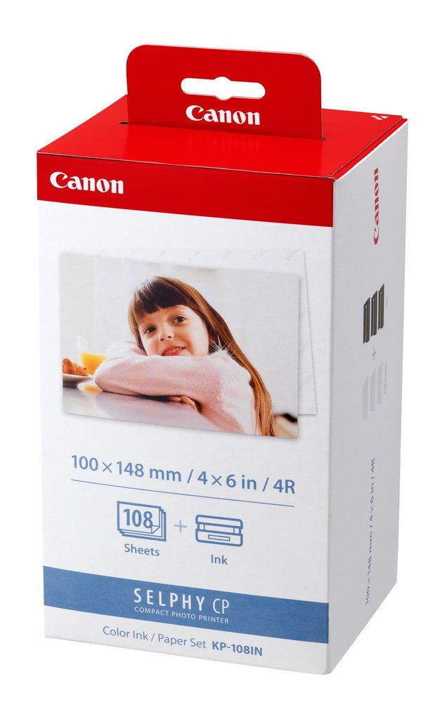 Canon Genuine KP-108IN 3115B001AA Photo cartridge + Paper 10x15 cm, 3x36 pages Pack=3 KP108IN for Canon CP 100/1000/820/900